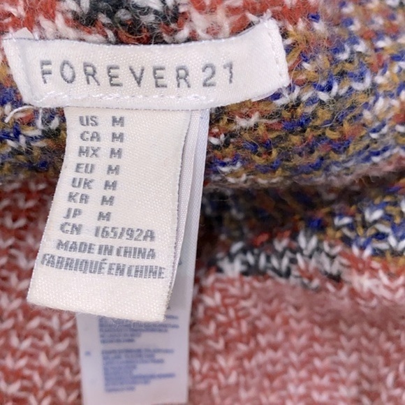 Forever 21 Aztec boho knit sweater cardigan size medium - Picture 5 of 7